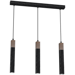 SOLO SAWN BLACK / PATINATED WOOD Pendant Lamp 3x mini GU10 SOLO SAWN BLACK / PATINATED WOOD Pendant Lamp 3x mini GU10