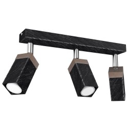 Lampa sufitowa SOLO SAWN BLACK / PATINATED WOOD 3x mini GU10 Lampa sufitowa SOLO SAWN BLACK / PATINATED WOOD 3x mini GU10