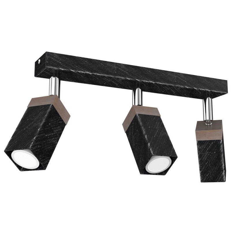 Lampa sufitowa SOLO SAWN BLACK / PATINATED WOOD 3x mini GU10 Lampa sufitowa SOLO SAWN BLACK / PATINATED WOOD 3x mini GU10