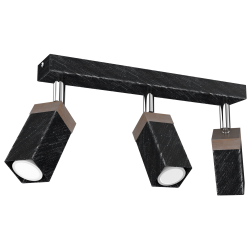 Lampa sufitowa SOLO SAWN BLACK / PATINATED WOOD 3x mini GU10 Lampa sufitowa SOLO SAWN BLACK / PATINATED WOOD 3x mini GU10