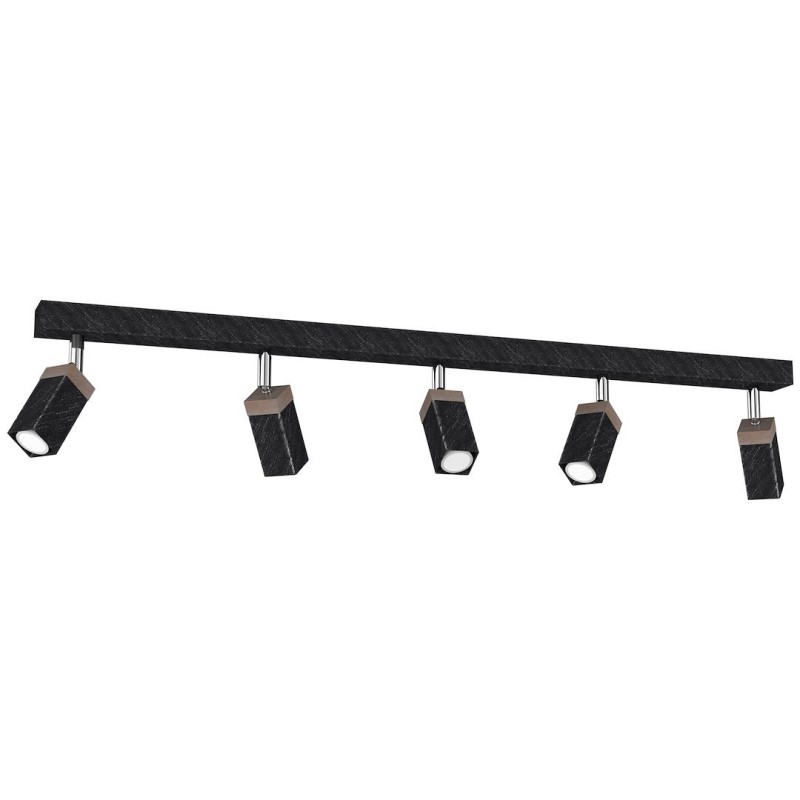 Lampa sufitowa SOLO SAWN BLACK / PATINATED WOOD 5x mini GU10 Lampa sufitowa SOLO SAWN BLACK / PATINATED WOOD 5x mini GU10