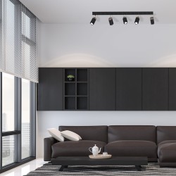 Lampa sufitowa SOLO SAWN BLACK / PATINATED WOOD 5x mini GU10 Lampa sufitowa SOLO SAWN BLACK / PATINATED WOOD 5x mini GU10