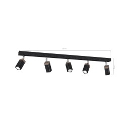 SOLO SAWN BLACK / PATINATED WOOD Ceiling Lamp 5x mini GU10 SOLO SAWN BLACK / PATINATED WOOD Ceiling Lamp 5x mini GU10