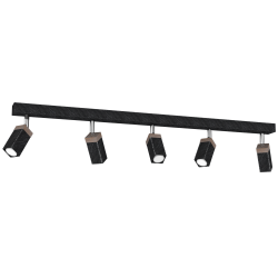 Lampa sufitowa SOLO SAWN BLACK / PATINATED WOOD 5x mini GU10 Lampa sufitowa SOLO SAWN BLACK / PATINATED WOOD 5x mini GU10