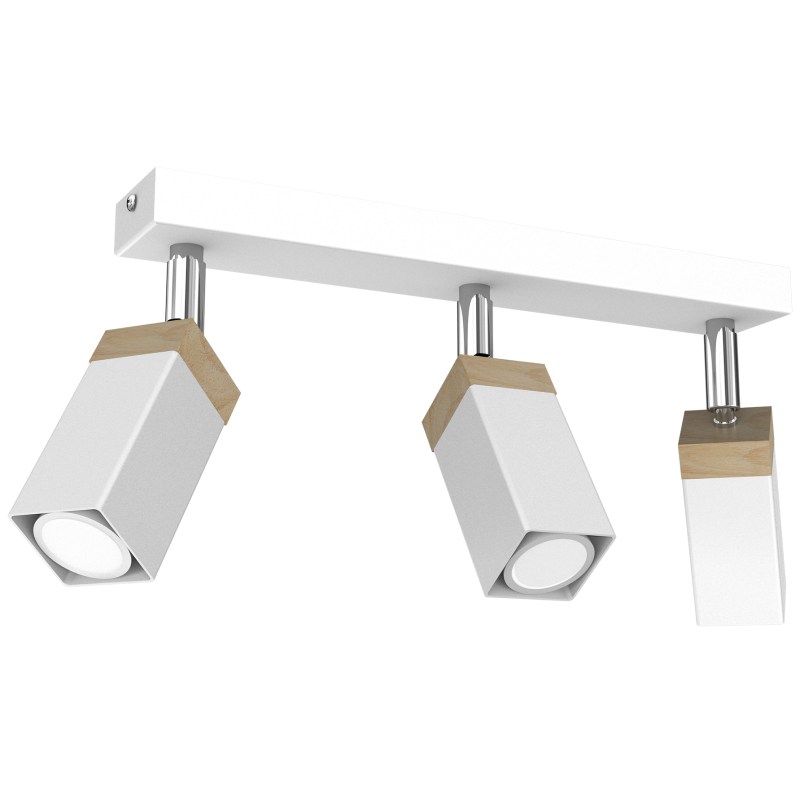 Lampa sufitowa Solo Sawn WHITE / PATINATED WOOD 3x mini GU10 Lampa sufitowa Solo Sawn WHITE / PATINATED WOOD 3x mini GU10