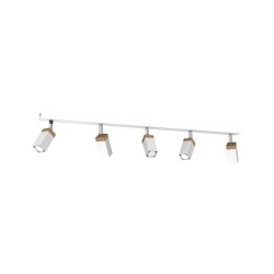 Ceiling lamp SOLO SAWN WHITE / PATINATED WOOD 5x mini GU10