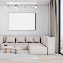 Ceiling lamp SOLO SAWN WHITE / PATINATED WOOD 5x mini GU10