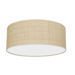 Lámpara de techo Marshall 2xE27 Ø40cm Blanco/Ratán