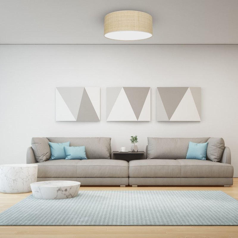 Lampa sufitowa Marshall 2xE27 Ø40cm Biały/Rattan Lampa sufitowa Marshall 2xE27 Ø40cm Biały/Rattan