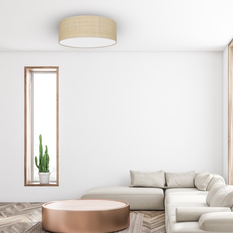 Marshall Ceiling Lamp 3xE27 Ø50cm White/Rattan Marshall Ceiling Lamp 3xE27 Ø50cm White/Rattan