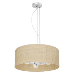 Hanging lamp MARSHALL WHITE / RATTAN 3xE27