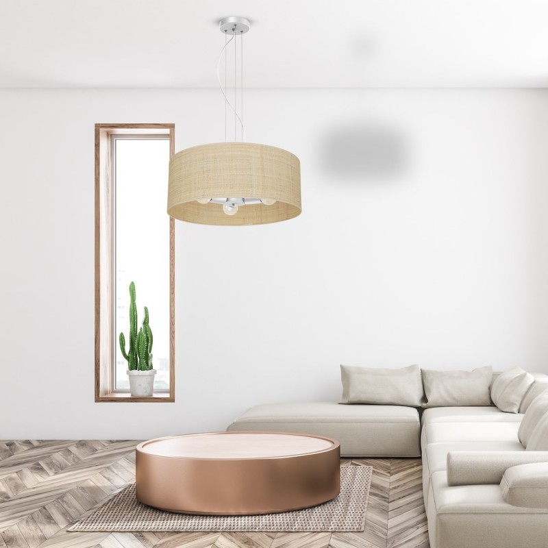 Lampa wisząca Marshall Biały/Rattan 3xE27 Lampa wisząca Marshall Biały/Rattan 3xE27