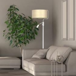 Marshall Floor Lamp 1xE27 + 1x mini GU10 White / Rattan Marshall Floor Lamp 1xE27 + 1x mini GU10 White / Rattan