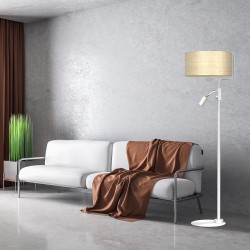 Marshall Floor Lamp 1xE27 + 1x mini GU10 White / Rattan Marshall Floor Lamp 1xE27 + 1x mini GU10 White / Rattan