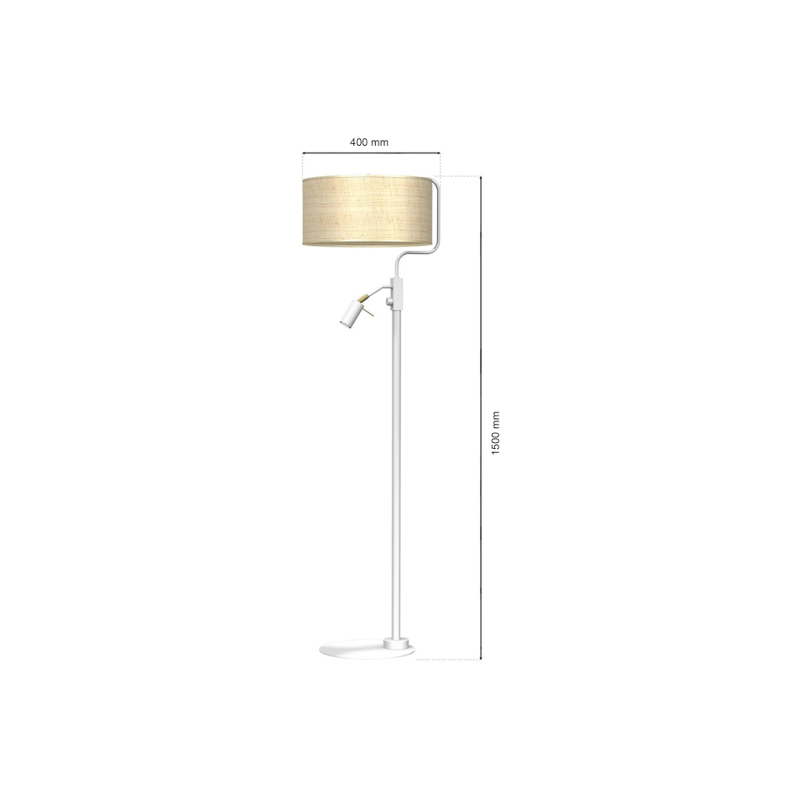 Marshall Floor Lamp 1xE27 + 1x mini GU10 White / Rattan Marshall Floor Lamp 1xE27 + 1x mini GU10 White / Rattan