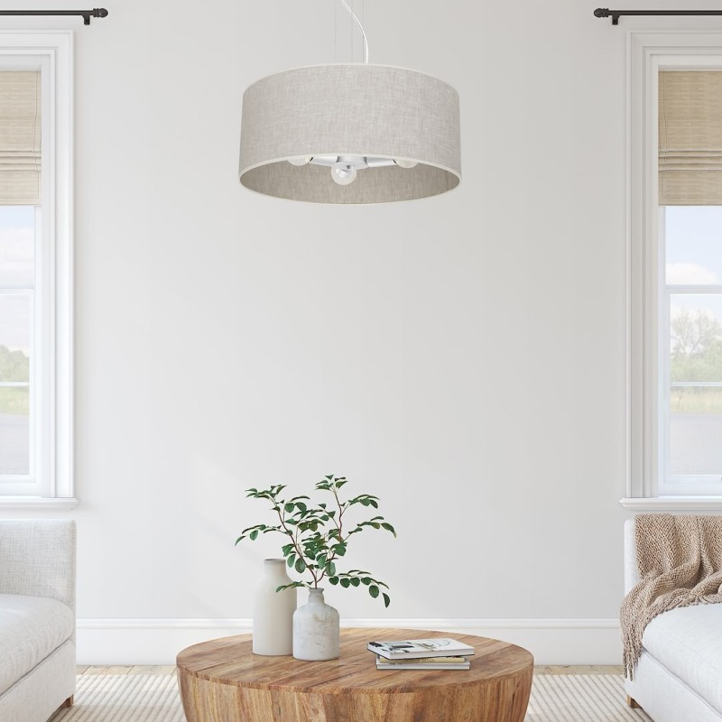 Ceiling lamp LINO WHITE / FLAX 3xE27 Ceiling lamp LINO WHITE / FLAX 3xE27
