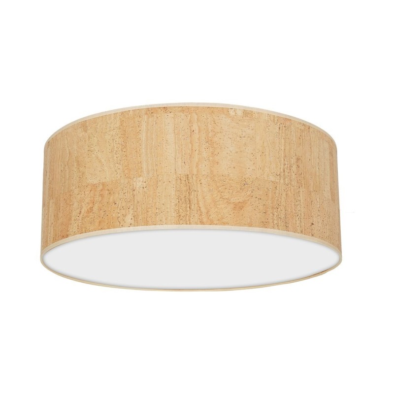 Deckenleuchte Cork 3xE27 Ø50cm Weiß / Kork