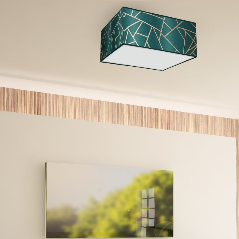 ZIGGY GREEN Ceiling Lamp Gold/Bottle Green 2xE27