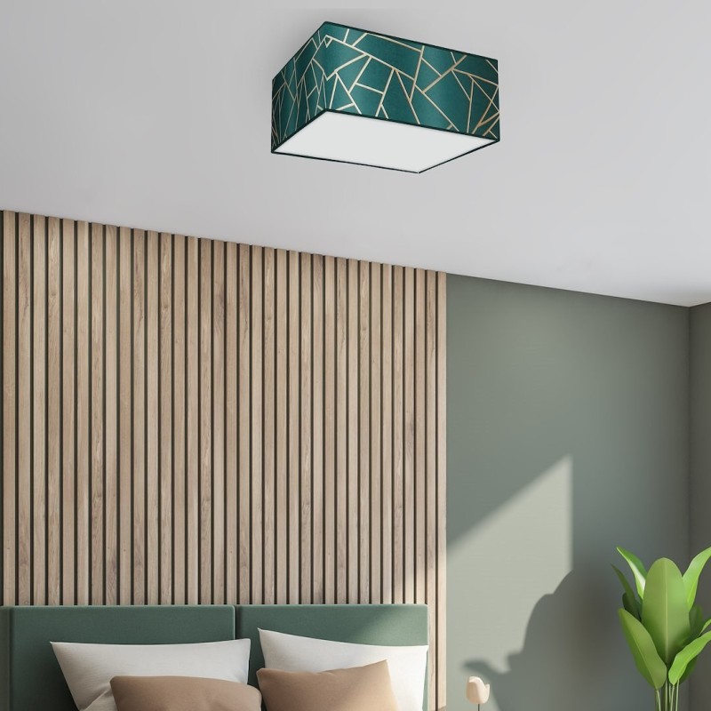 ZIGGY GREEN Ceiling Lamp Gold/Bottle Green 2xE27