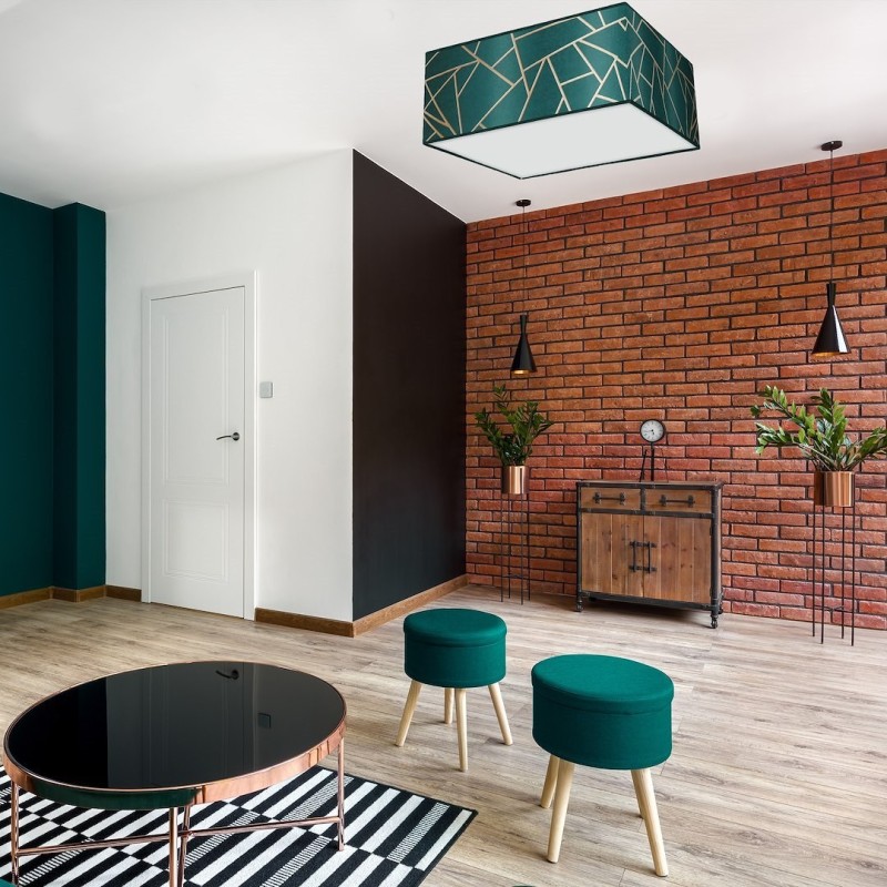 Lampa sufitowa ZIGGY GREEN Gold/Bottle green 3xE27