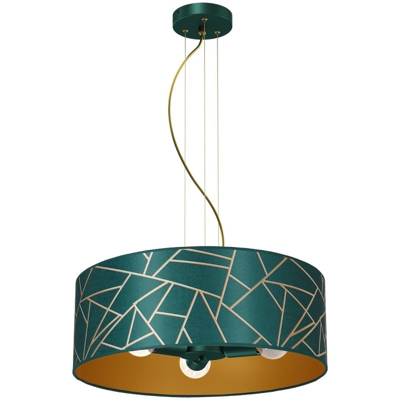 Ziggy White Gold/Bottle Green Pendant Lamp 3xE27