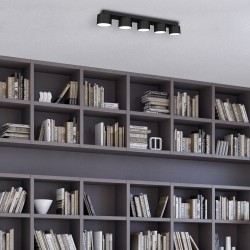 DIXIE Black Ceiling Lamp 5xGX53