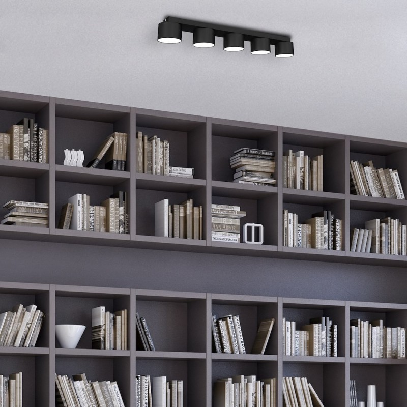 DIXIE Black Ceiling Lamp 5xGX53