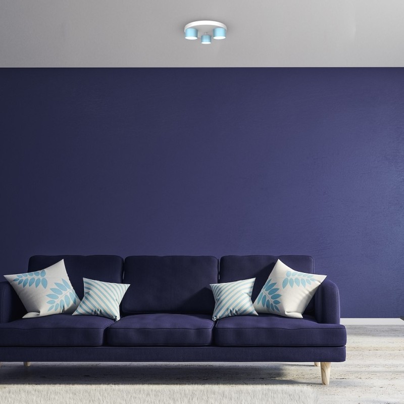 Dixie Ceiling Lamp 3xGX53 Blue / White Dixie Ceiling Lamp 3xGX53 Blue / White