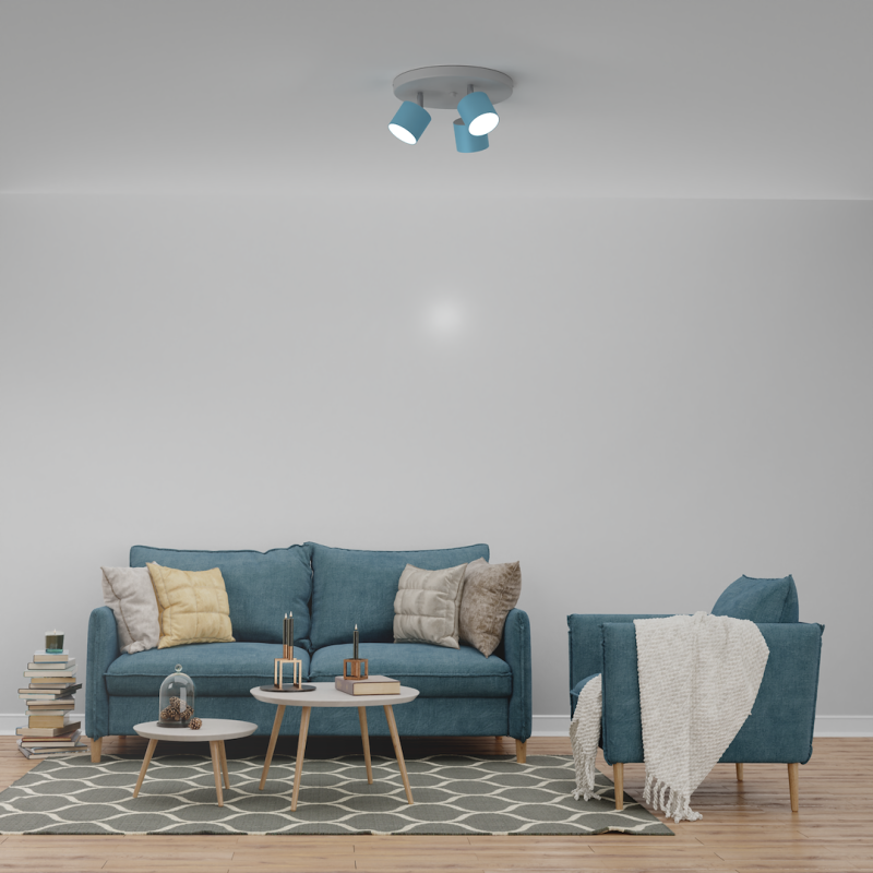 DIXIE Ceiling Lamp 3xGX53 Blue/White DIXIE Ceiling Lamp 3xGX53 Blue/White