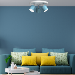 DIXIE Ceiling Lamp 3xGX53 Blue/White DIXIE Ceiling Lamp 3xGX53 Blue/White