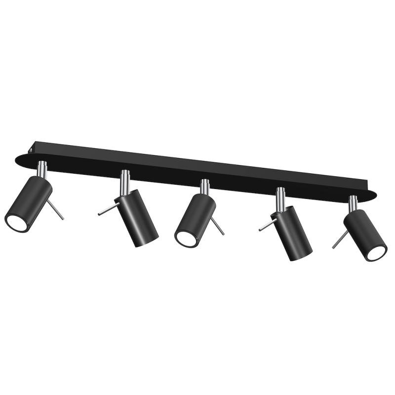 Lámpara de techo PRESTON NEGRO/CROMO 5x mini GU10