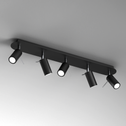 PRESTON BLACK/CHROME Ceiling Lamp 5x mini GU10 PRESTON BLACK/CHROME Ceiling Lamp 5x mini GU10