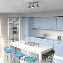 Preston Ceiling Lamp 3x mini GU10 Blue/White Preston Ceiling Lamp 3x mini GU10 Blue/White