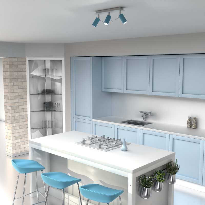 Preston Ceiling Lamp 3x mini GU10 Blue/White Preston Ceiling Lamp 3x mini GU10 Blue/White