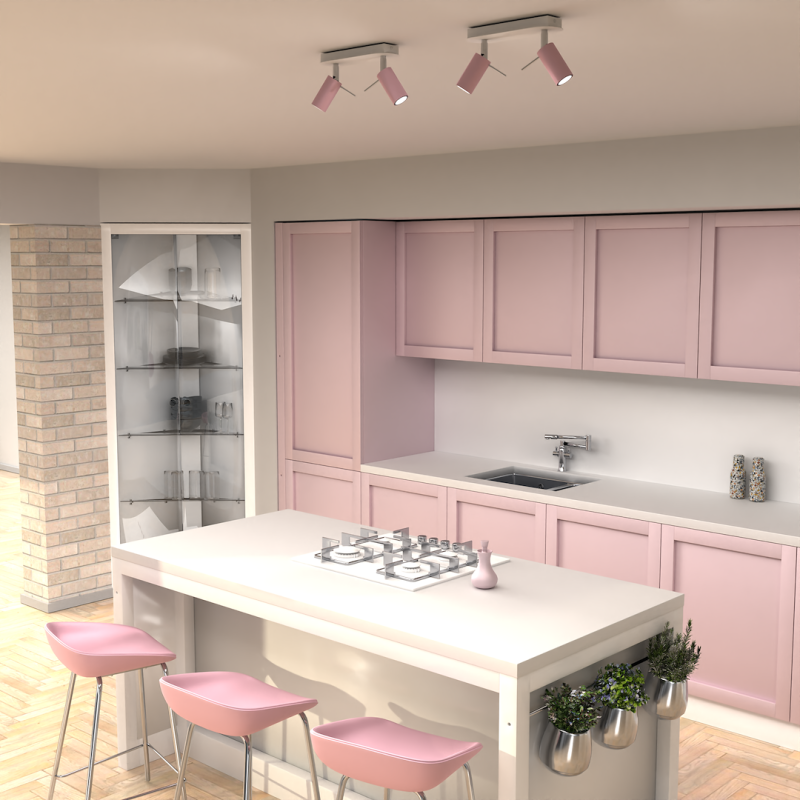 Ceiling lamp Preston 2x mini GU10 Pink/White Ceiling lamp Preston 2x mini GU10 Pink/White