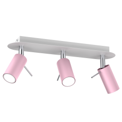 Deckenleuchte Preston 3x Mini GU10 Rosa/Weiß