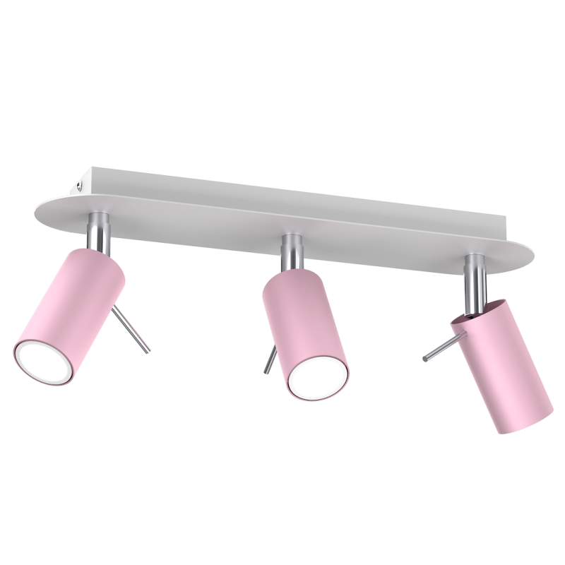 Deckenleuchte Preston 3x Mini GU10 Rosa/Weiß