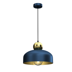 HARALD GOLD/NAVY BLUE Hanging Lamp 1xE27