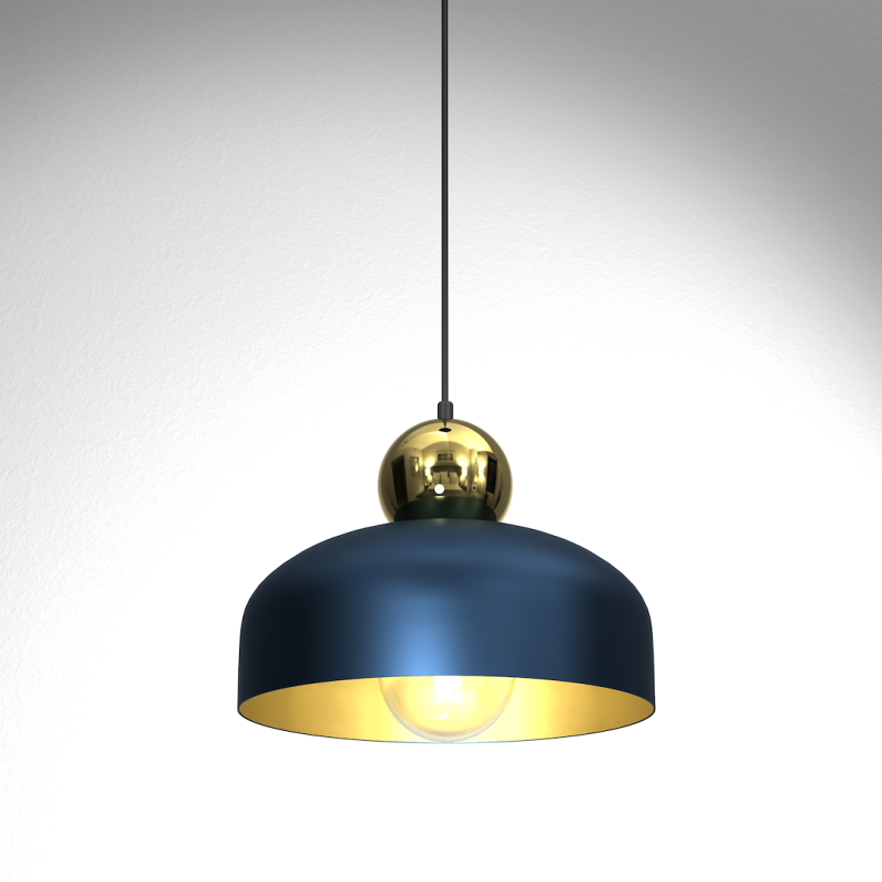 Підвісна лампа HARALD GOLD/NAVY BLUE 1xE27 Підвісна лампа HARALD GOLD/NAVY BLUE 1xE27