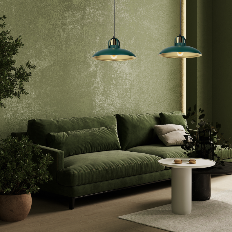 FELIX GREEN/GOLD hanging lamp 2xE27 FELIX GREEN/GOLD hanging lamp 2xE27