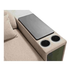 Milano I Corner Sofa with Sleeping Function in Weave Fabric, Verita 39 – Elegance and Functionality in One