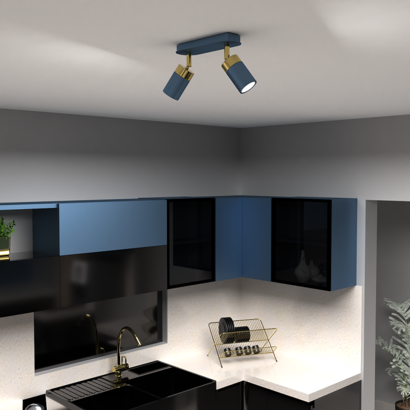 Lampa sufitowa JOKER NAVY BLUE/GOLD 2xGU10 Lampa sufitowa JOKER NAVY BLUE/GOLD 2xGU10
