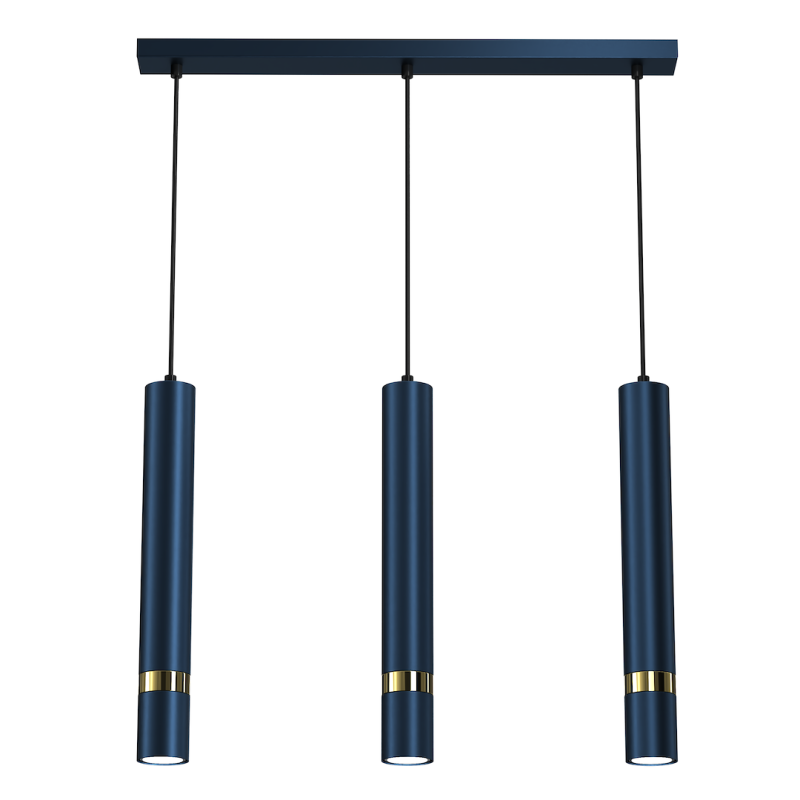 Lámpara colgante JOKER NAVY BLUE/GOLD 3xGU10
