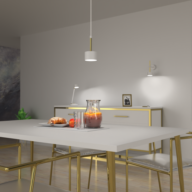 Lampa wisząca Arena 1xGX53 Biały/Złoty