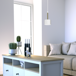 Hanging lamp Arena 1xGX53 White/Gold