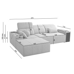 Ecksofa Milano I mit Schlaffunktion in Stoff Flechtwerk, Verita 39 – Eleganz und Funktionalität in einem