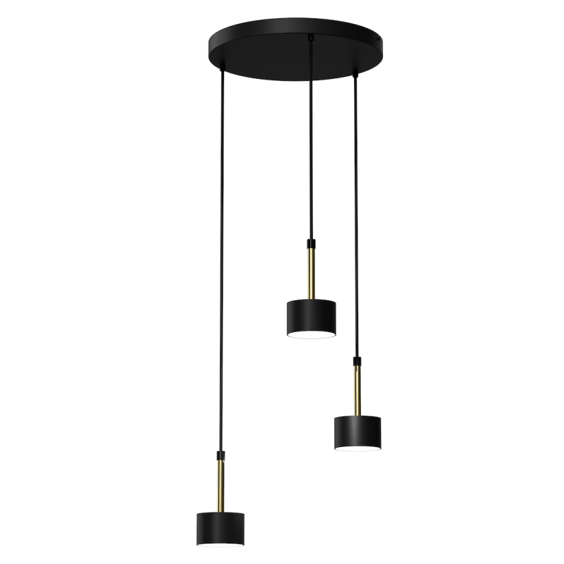 ARENA BLACK/GOLD Hanging Lamp 3xGX53