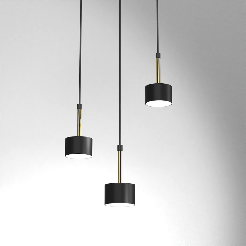 ARENA BLACK/GOLD Pendant Lamp 3xGX53