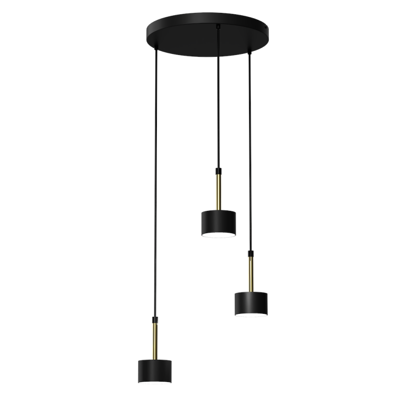 ARENA BLACK/GOLD Pendant Lamp 3xGX53