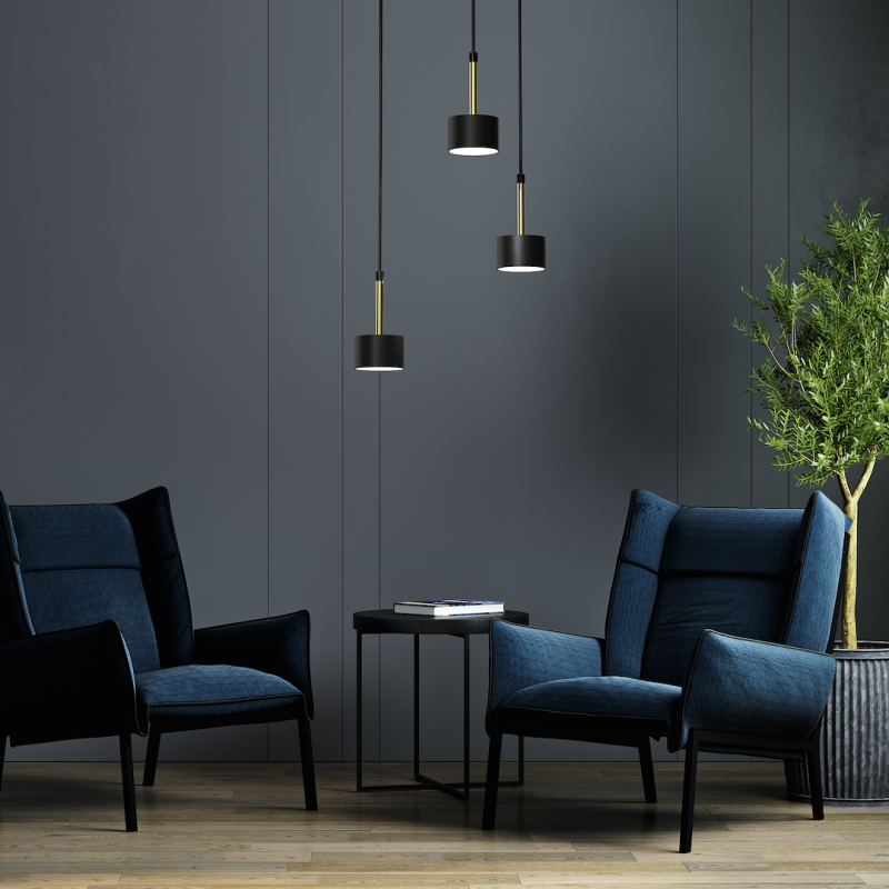 ARENA BLACK/GOLD Pendant Lamp 3xGX53